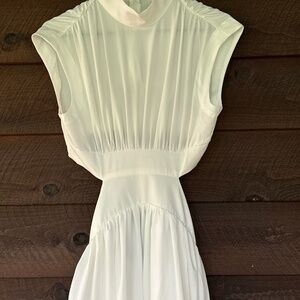 White High Neck Dress with pockets!